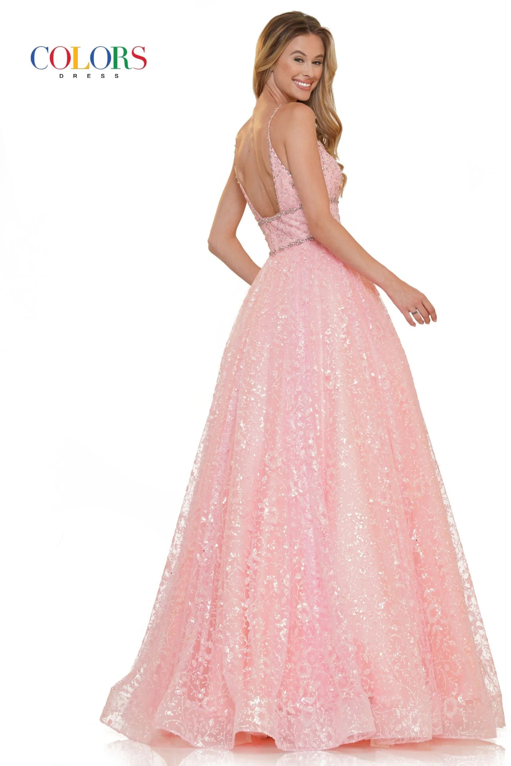 Colors Dress -2288 Beaded Bodice Sequin Ballgown