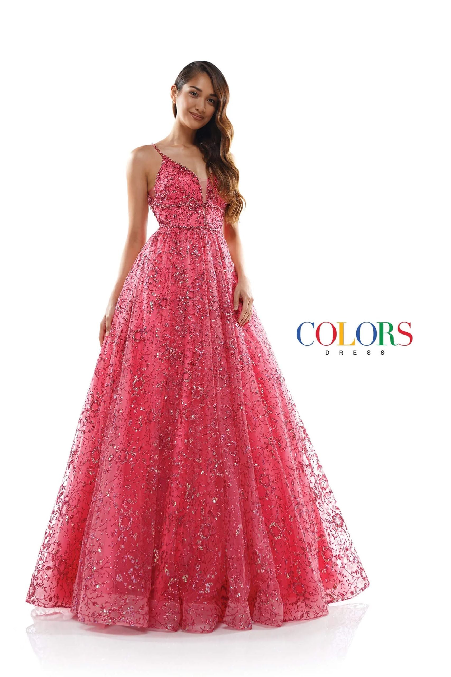 Colors Dress -2288 Beaded Bodice Sequin Ballgown