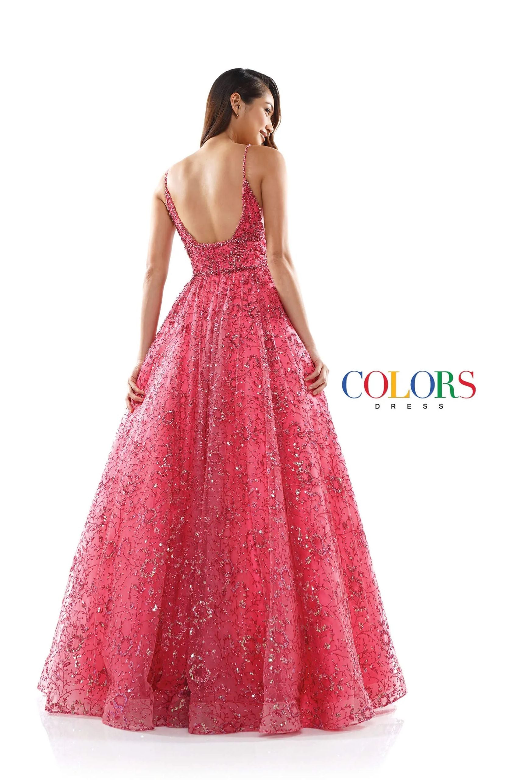 Colors Dress -2288 Beaded Bodice Sequin Ballgown