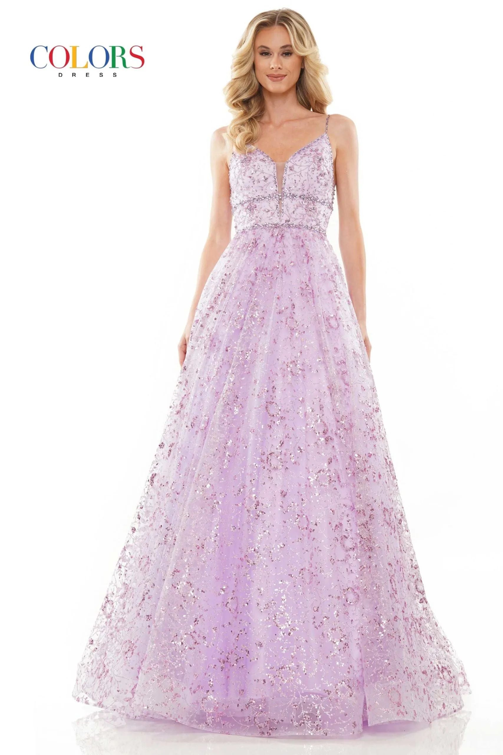 Colors Dress -2288 Beaded Bodice Sequin Ballgown