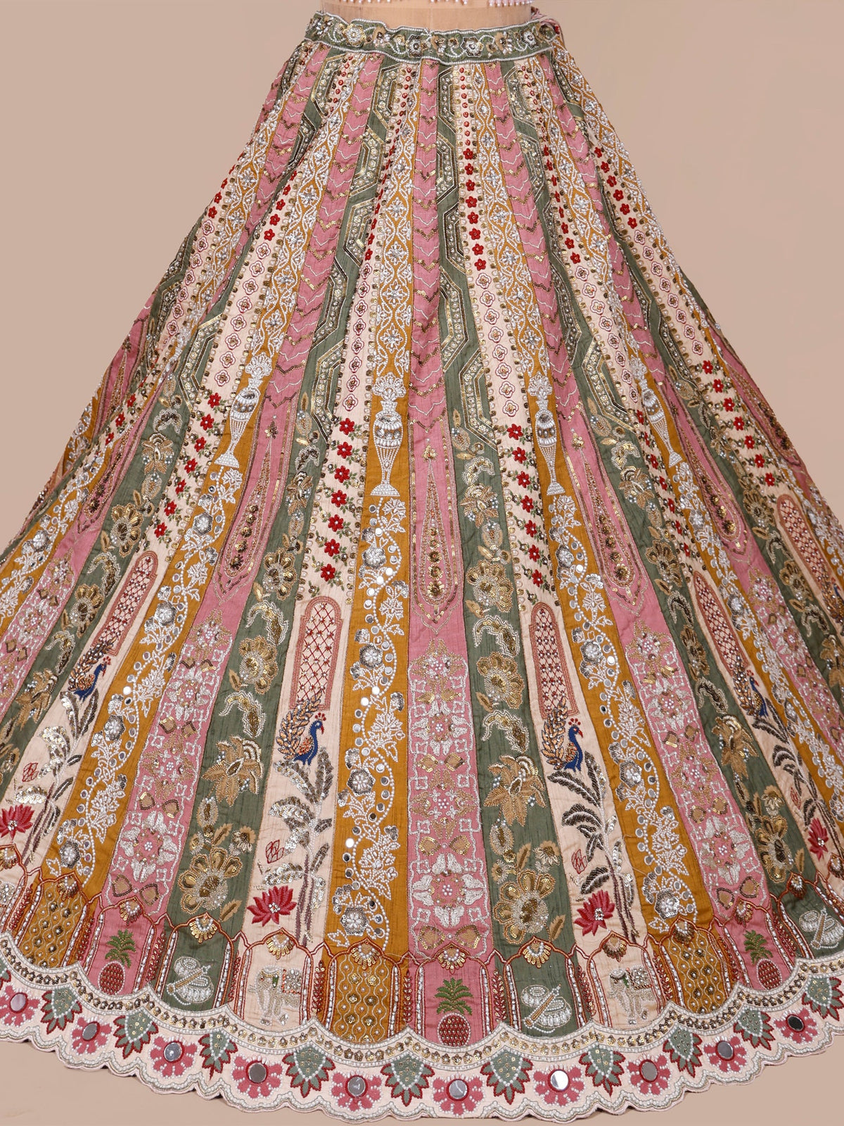 MyFashion KLS-2377 Multi Silk Lehenga with Beads, Sequins & Handwork