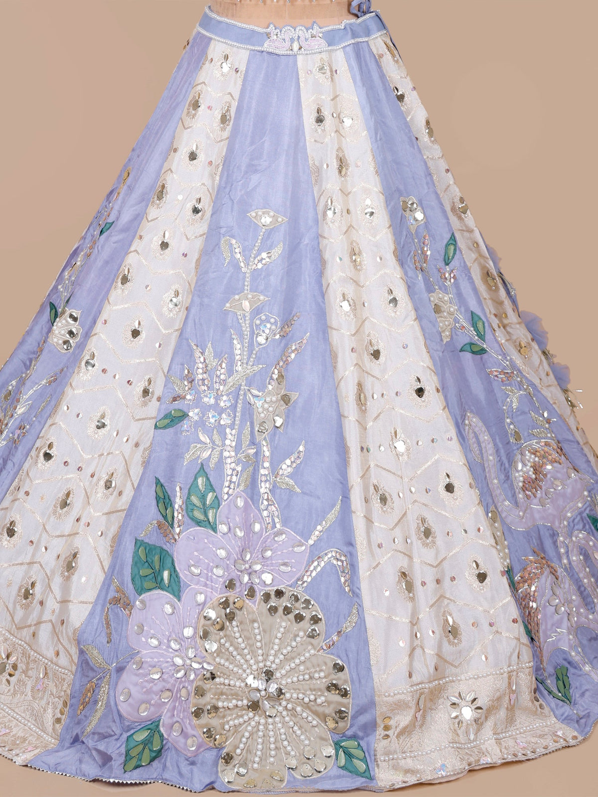 MyFashion KLS-2378 Purple-White Lunar Grace Silk Lehenga with Sequins Bead Handwork