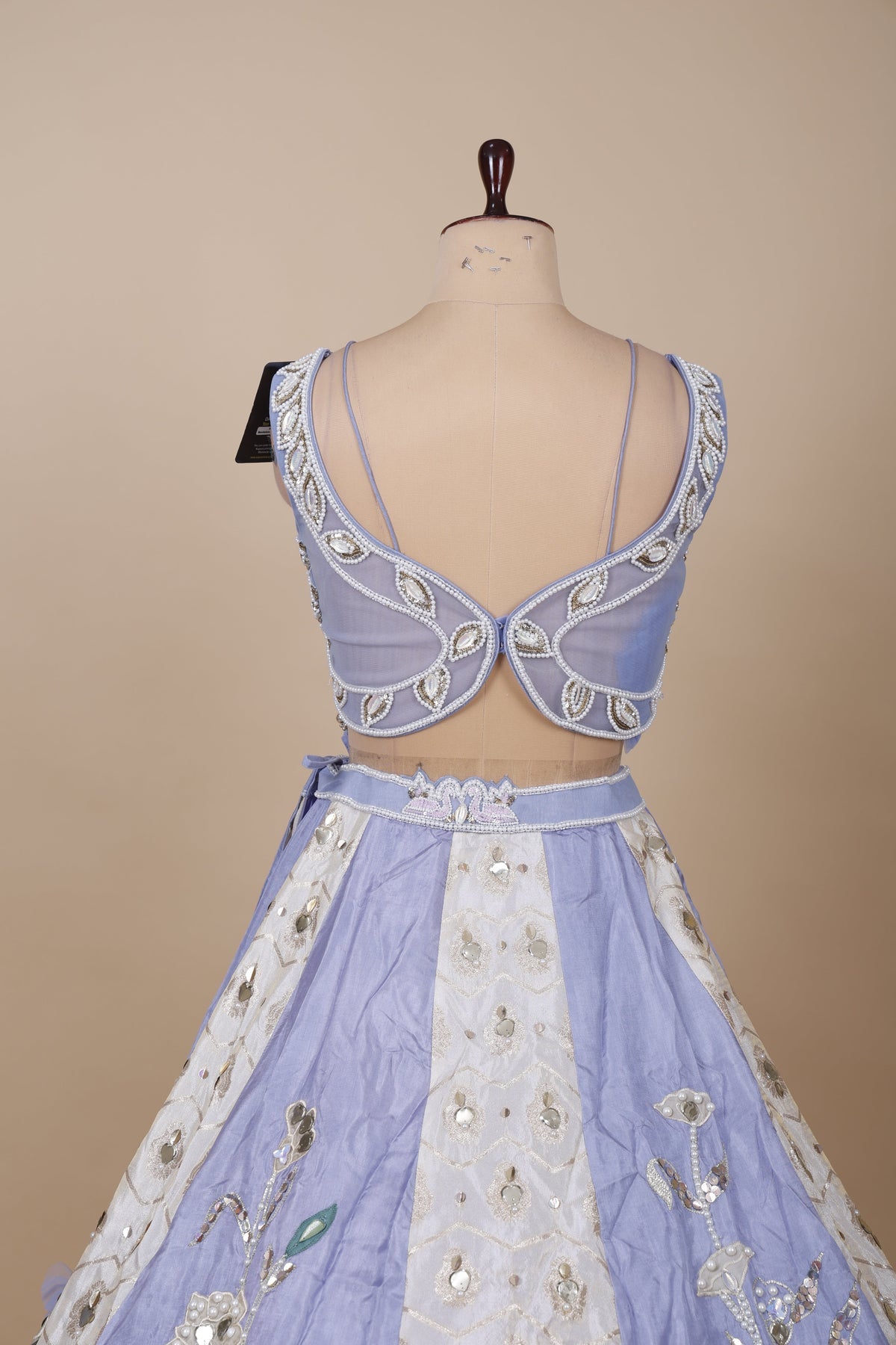 MyFashion KLS-2378 Purple-White Lunar Grace Silk Lehenga with Sequins Bead Handwork