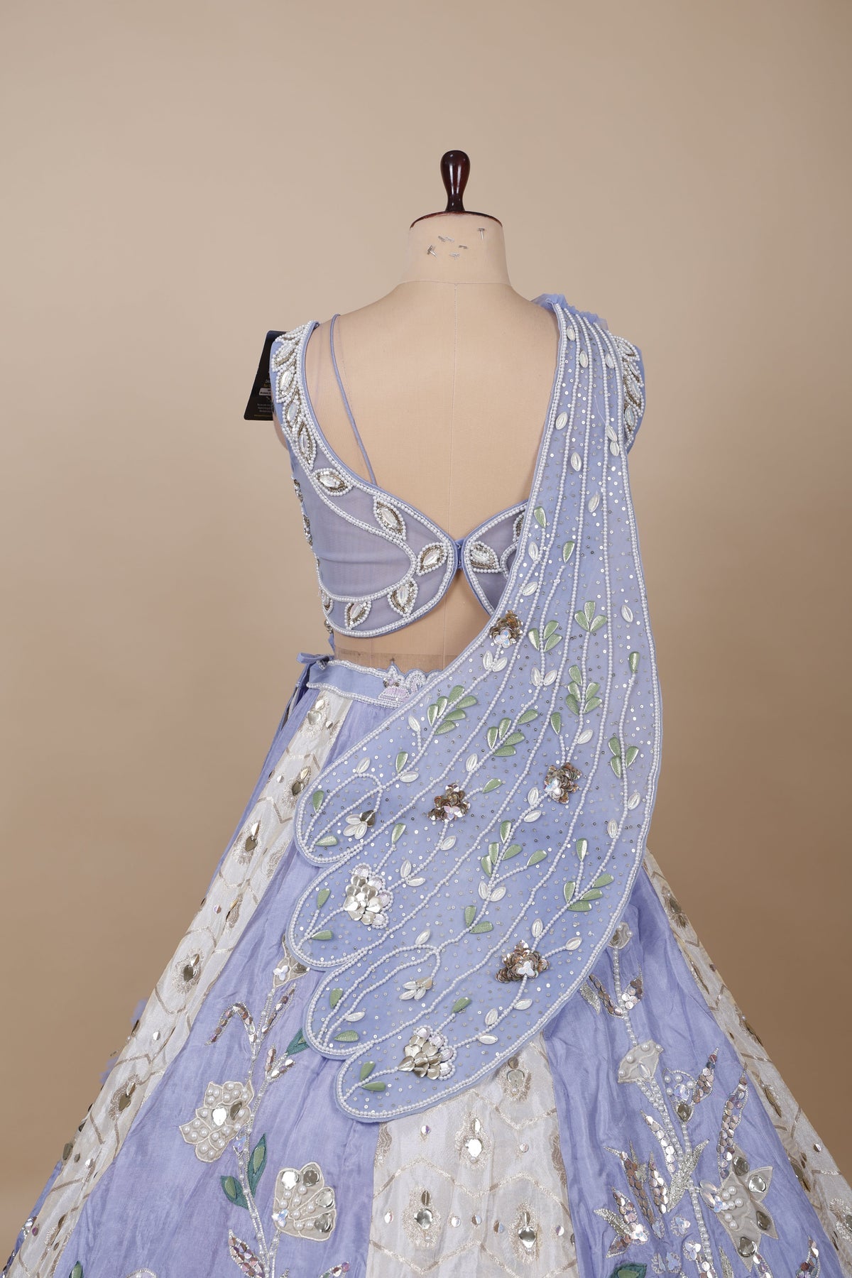 MyFashion KLS-2378 Purple-White Lunar Grace Silk Lehenga with Sequins Bead Handwork