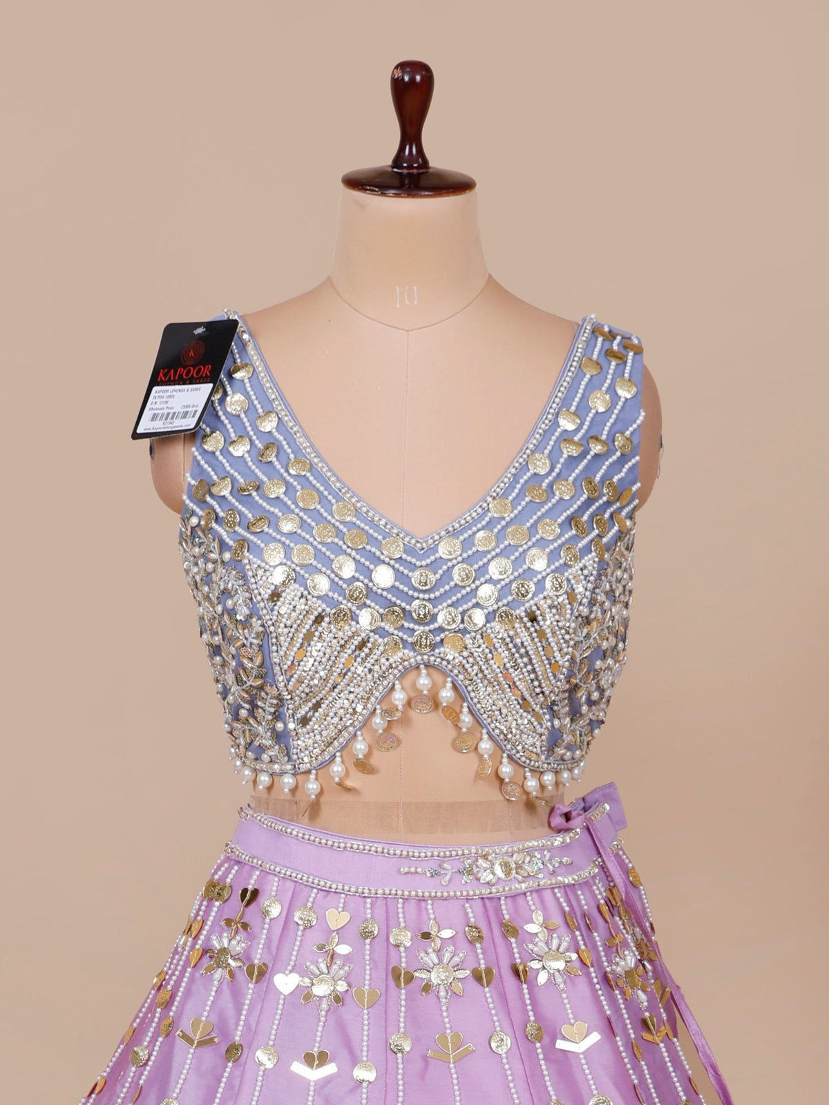 MyFashion KLS-2379 Lavender Silk Lehenga with Beads Pearl Tassel Embellish