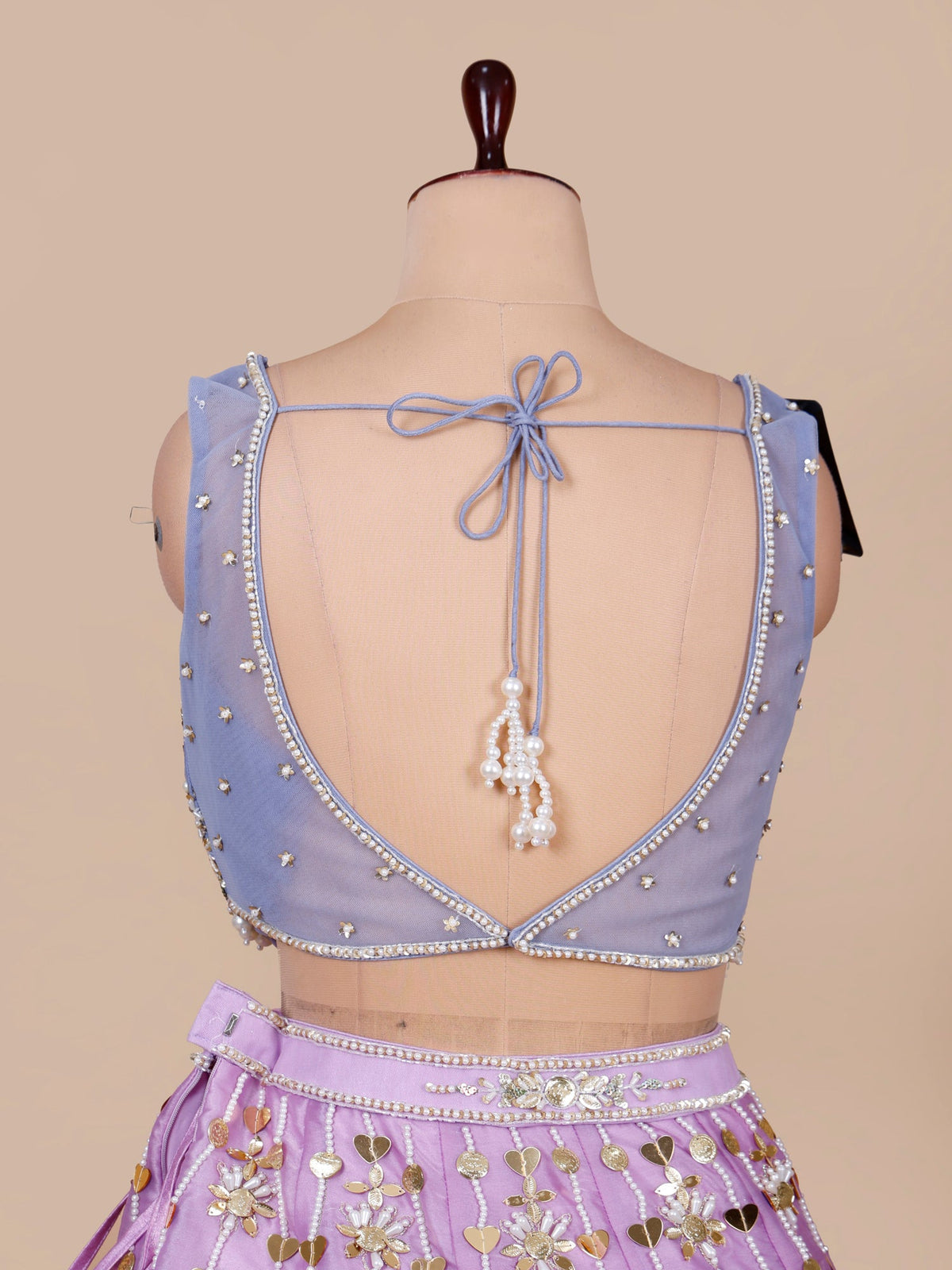 MyFashion KLS-2379 Lavender Silk Lehenga with Beads Pearl Tassel Embellish