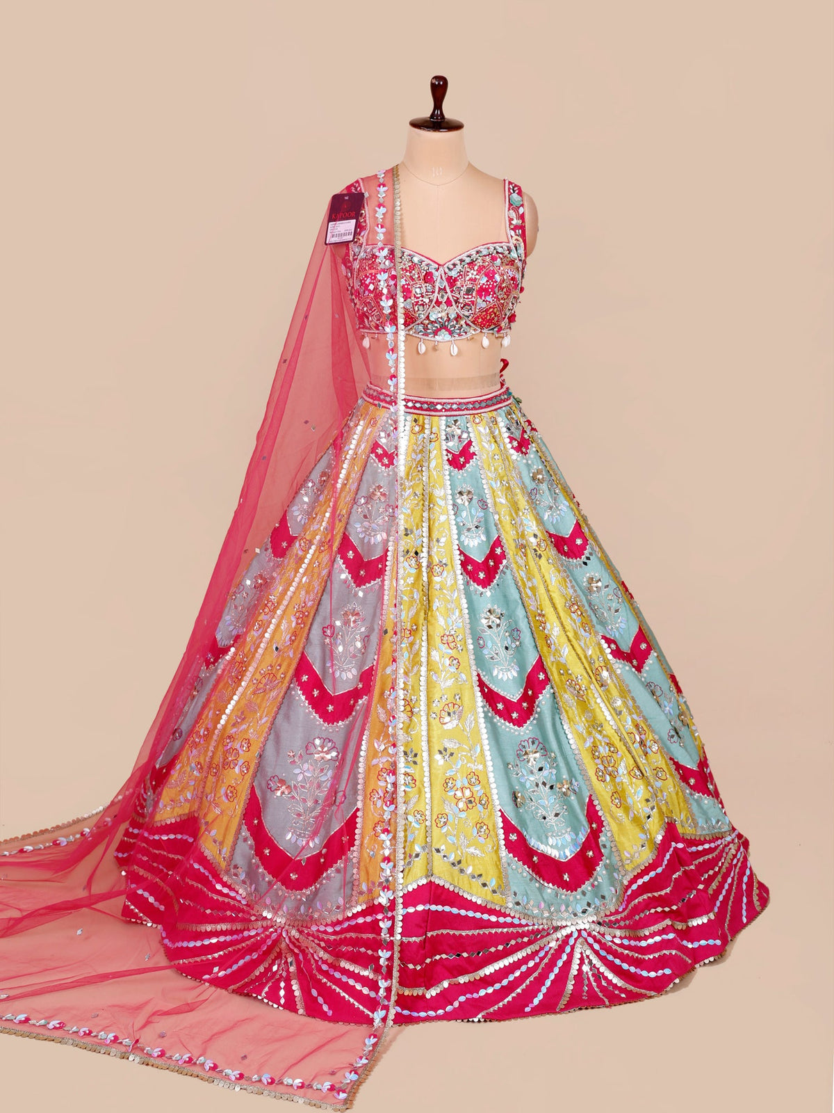 MyFashion KLS-2381 Rang-e-Noor Multi Pearl Tassel Silk Lehenga