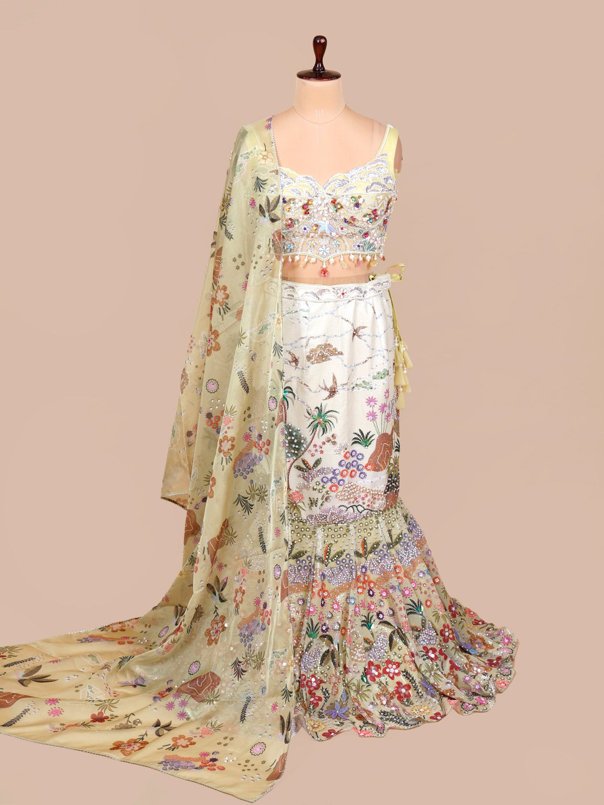 MyFashion KLS-2382 Pearl Horizon Luxury Muti Colour Lehenga with Beads And Tassels