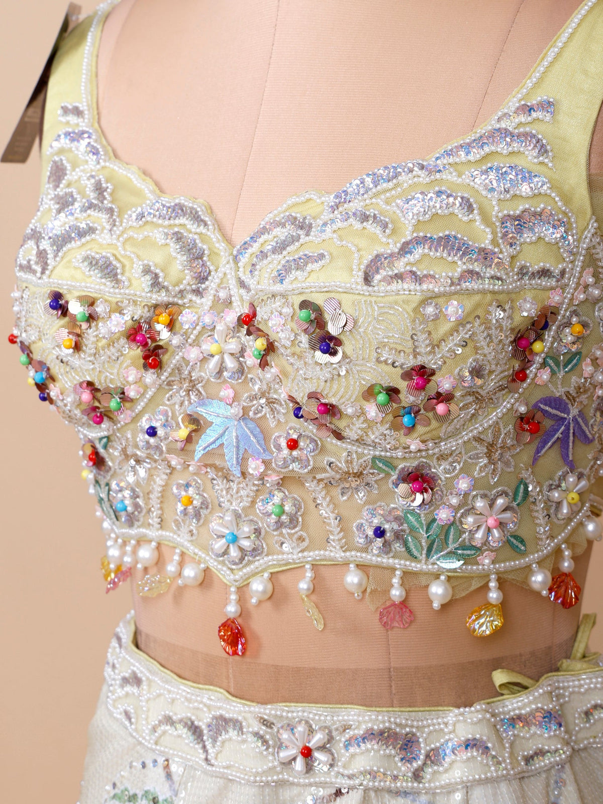 MyFashion KLS-2382 Pearl Horizon Luxury Muti Colour Lehenga with Beads And Tassels