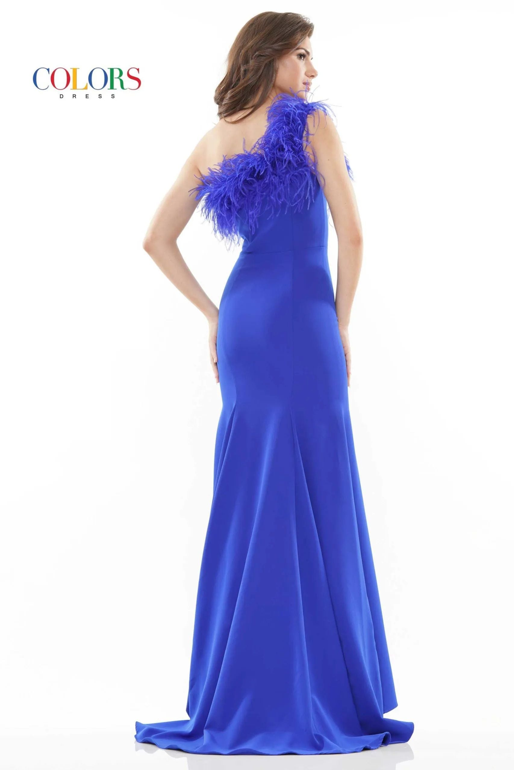 Colors Dress -2405 One-Shoulder Slit Mermaid Dress