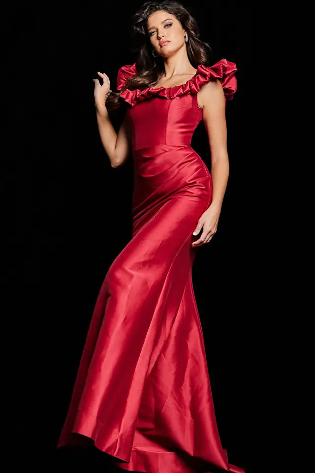 Jovani -25675 Ruffle Draped Trumpet Evening Dress