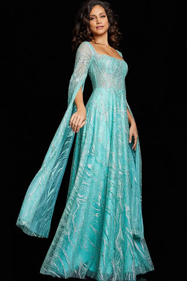 Jovani -25811 Glitter Print Corset Evening Dress