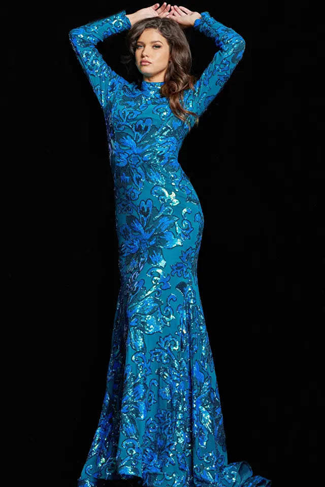 Jovani -26046 Mermaid High Neck Evening Gown