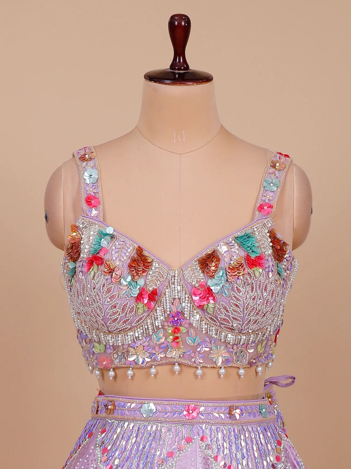 MyFashion KLS-2671 Silk Aplique Pearl Embellished Lehenga