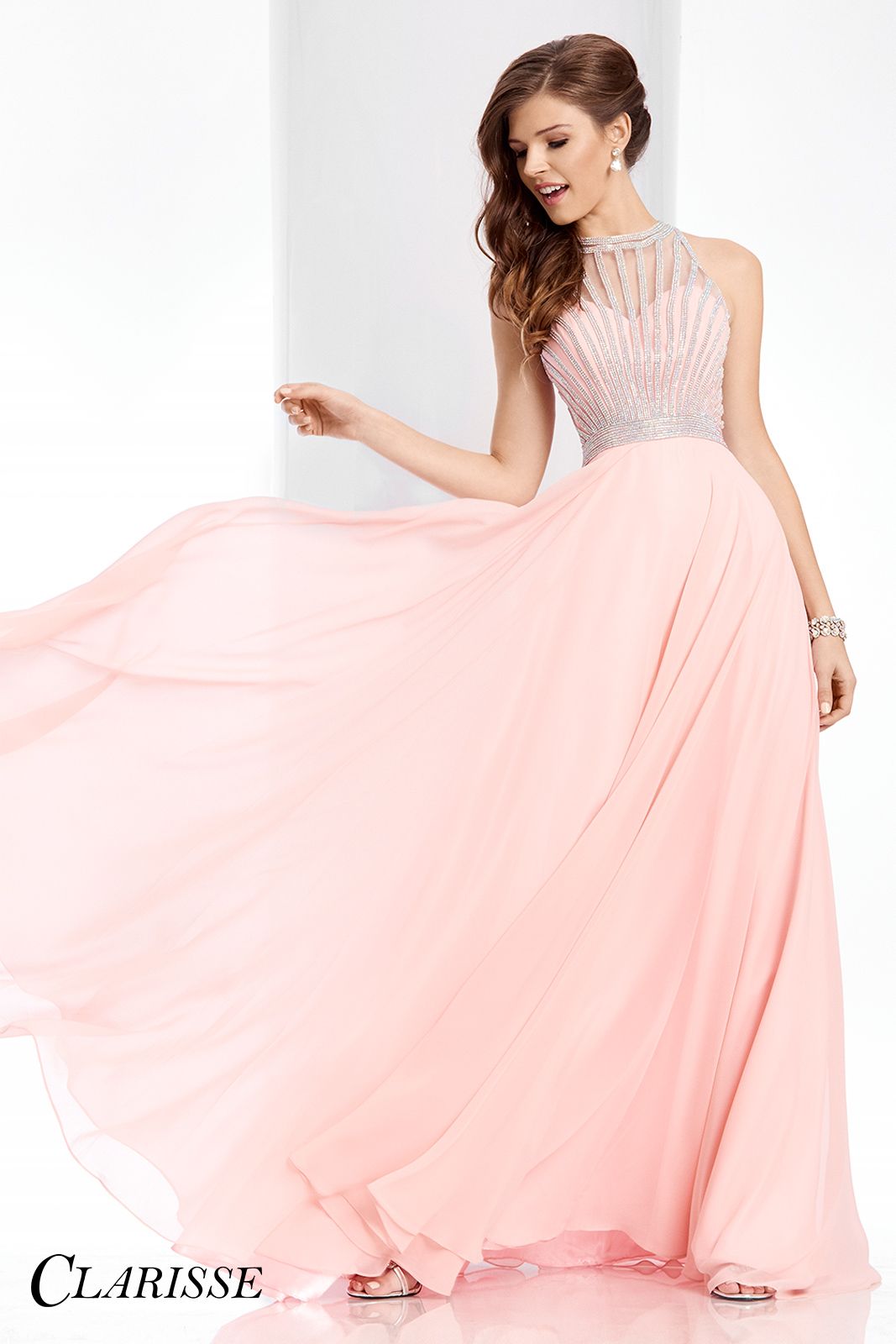 Clarisse -3068 Chiffon Halter Prom Dress