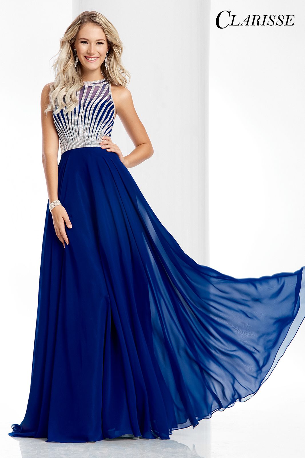 Clarisse -3068 Chiffon Halter Prom Dress