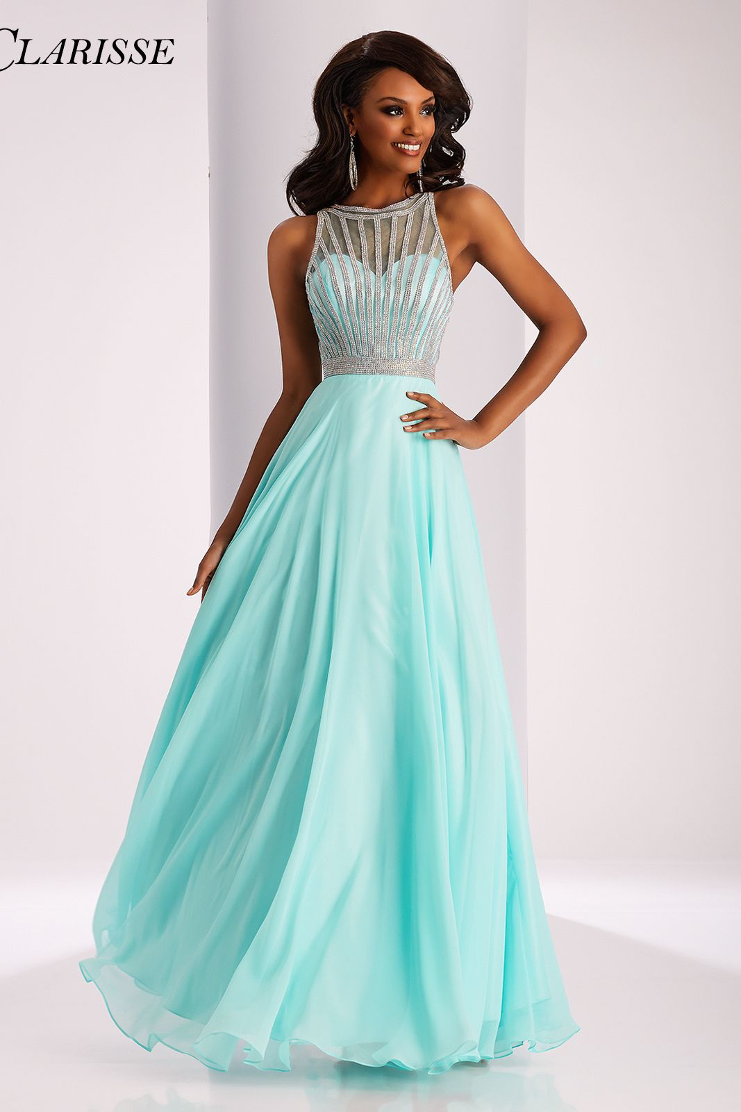 Clarisse -3068 Chiffon Halter Prom Dress