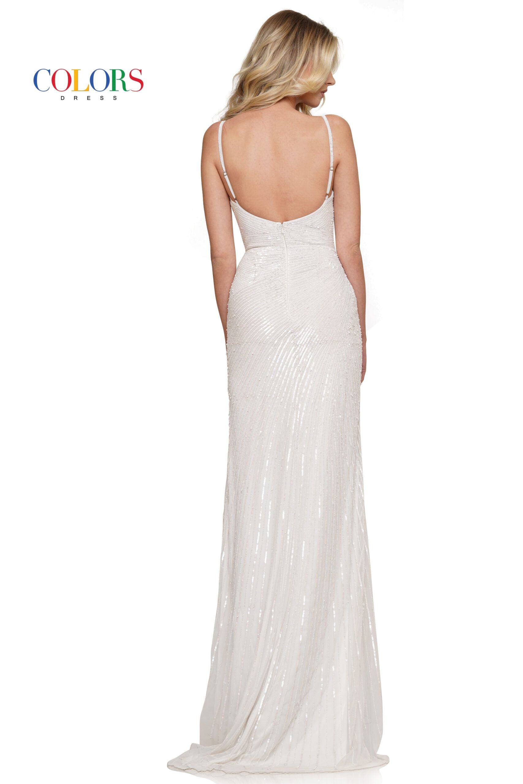 Colors Dress -3151 Sleeveless Fully Beaded Sheath Dress