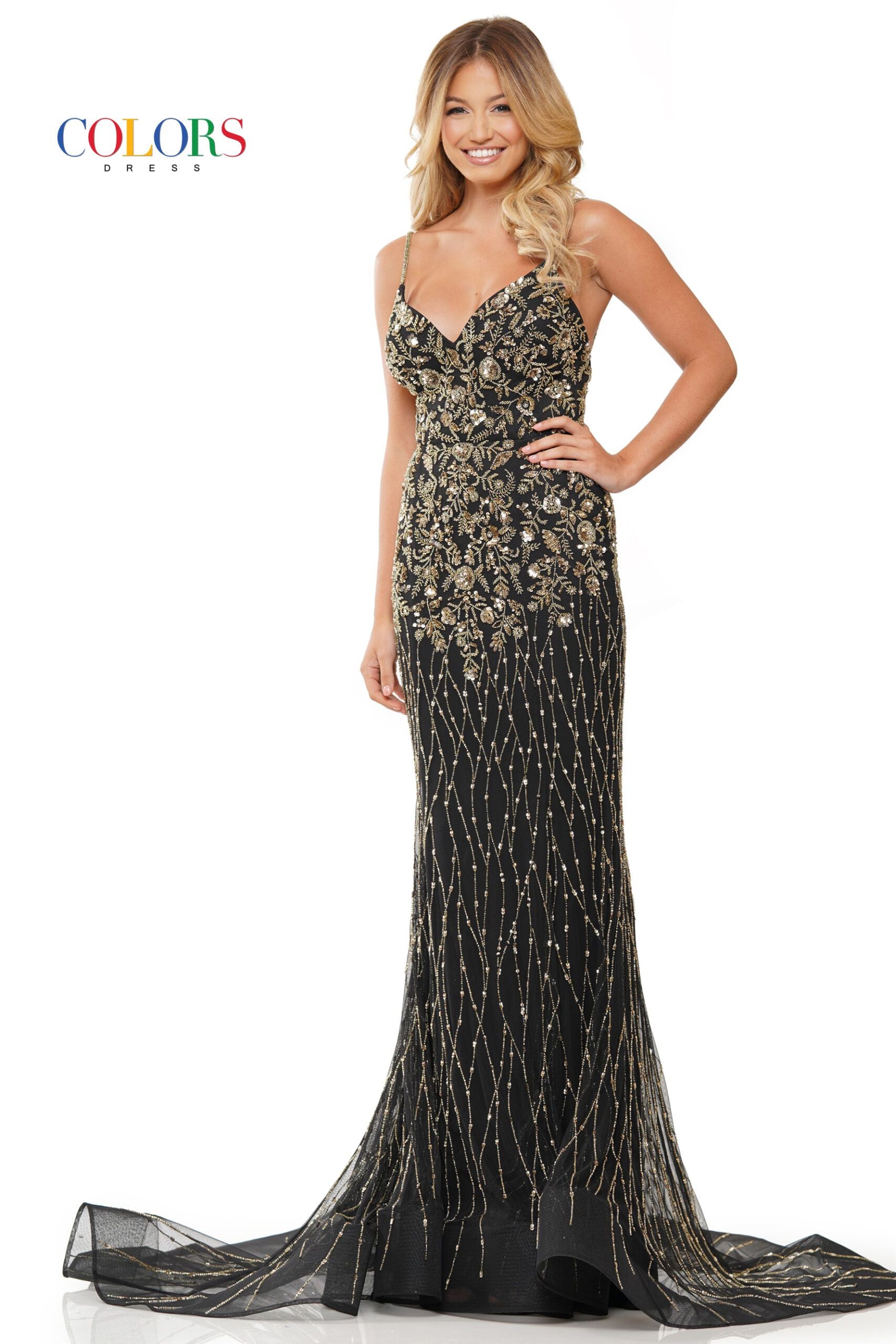 Colors Dress -3152 Embroidery Beaded Mermaid Dress