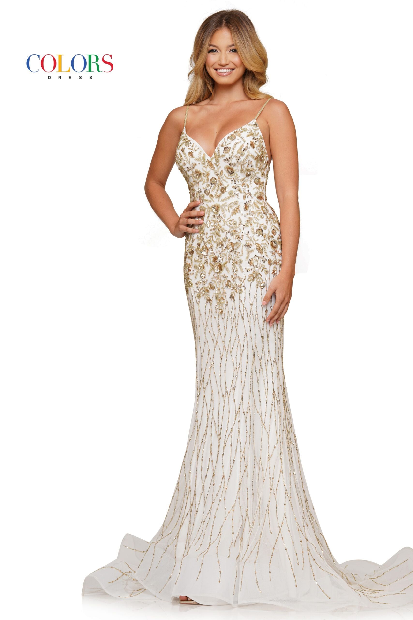 Colors Dress -3152 Embroidery Beaded Mermaid Dress