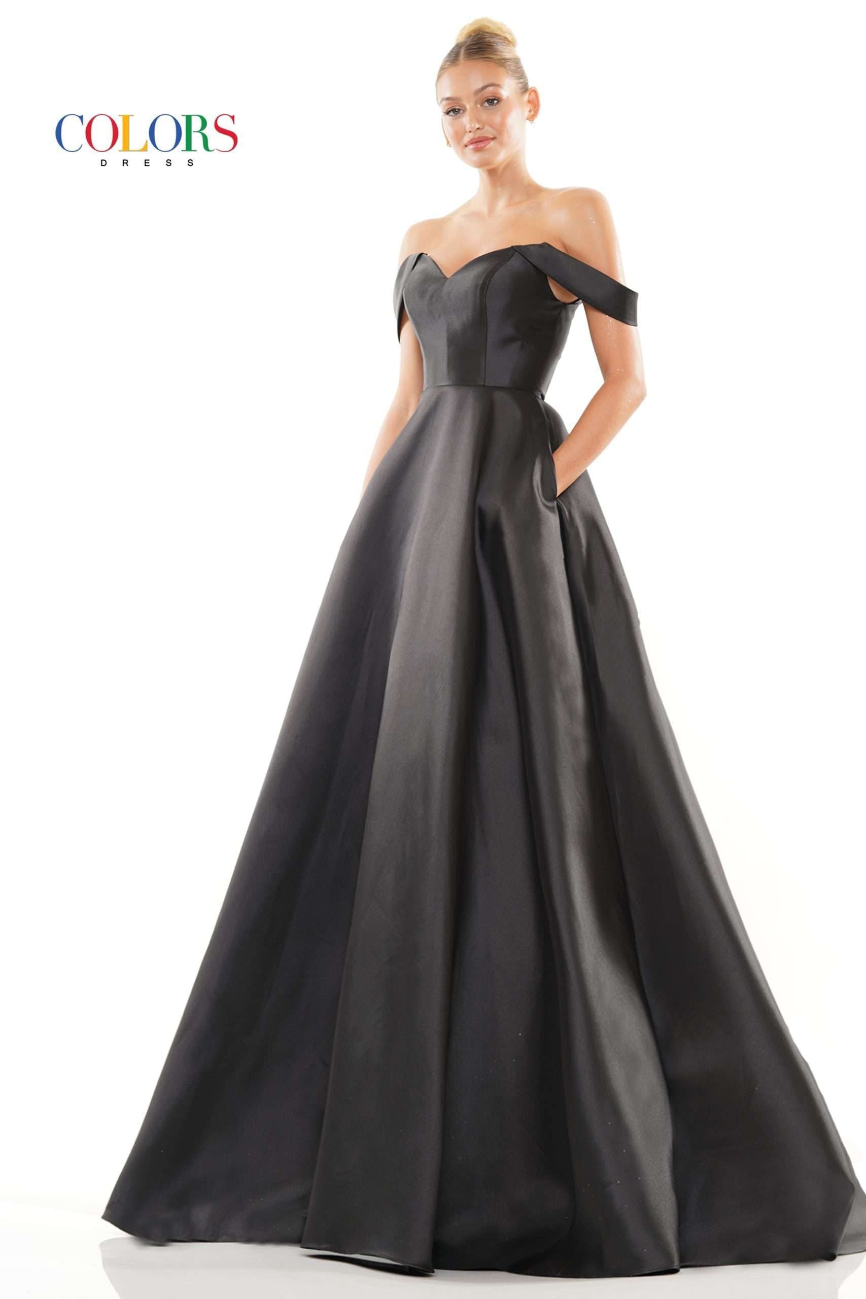 Colors Dress -3182 Off-Shoulder Sweetheart Neck Ballgown