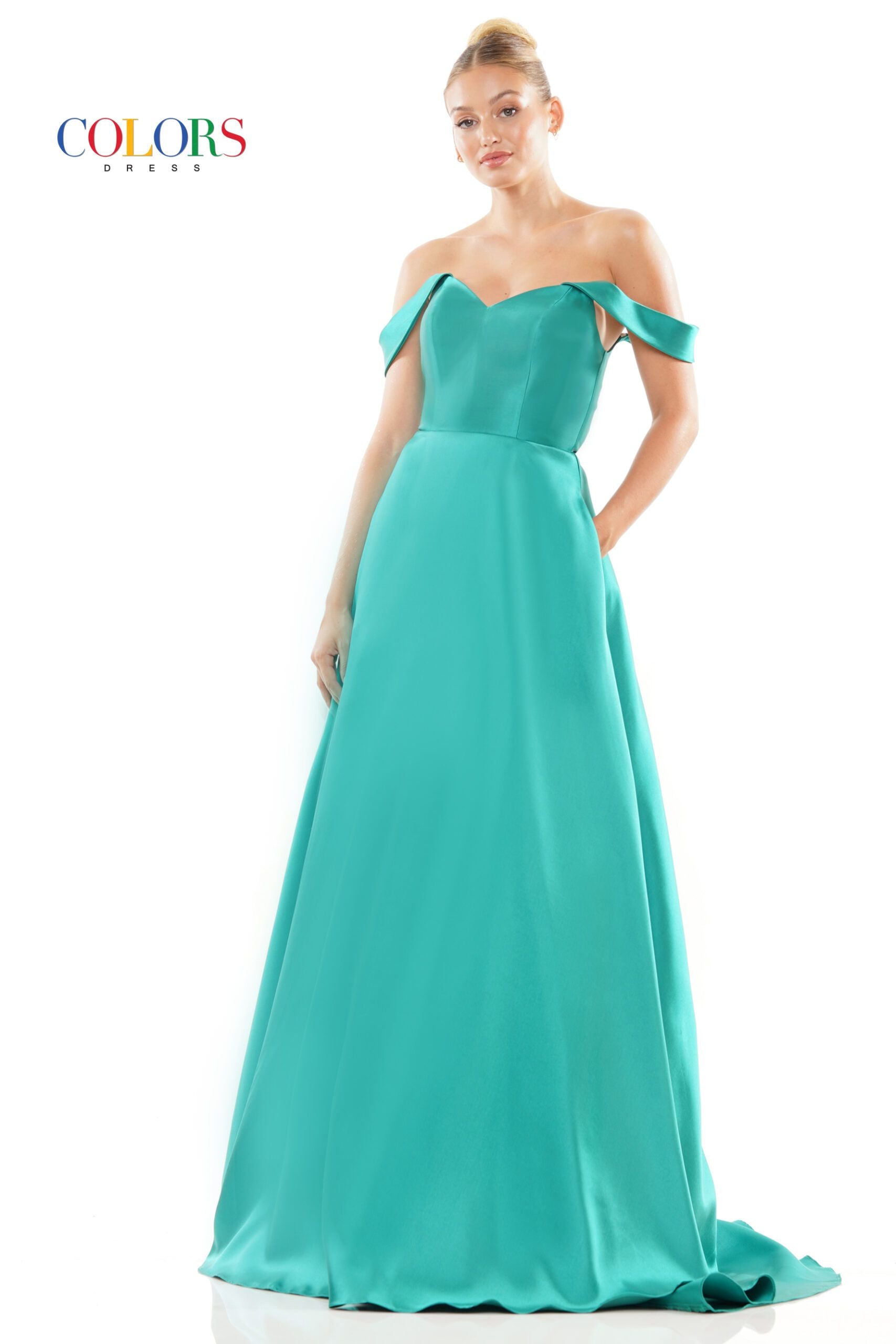 Colors Dress -3182 Off-Shoulder Sweetheart Neck Ballgown