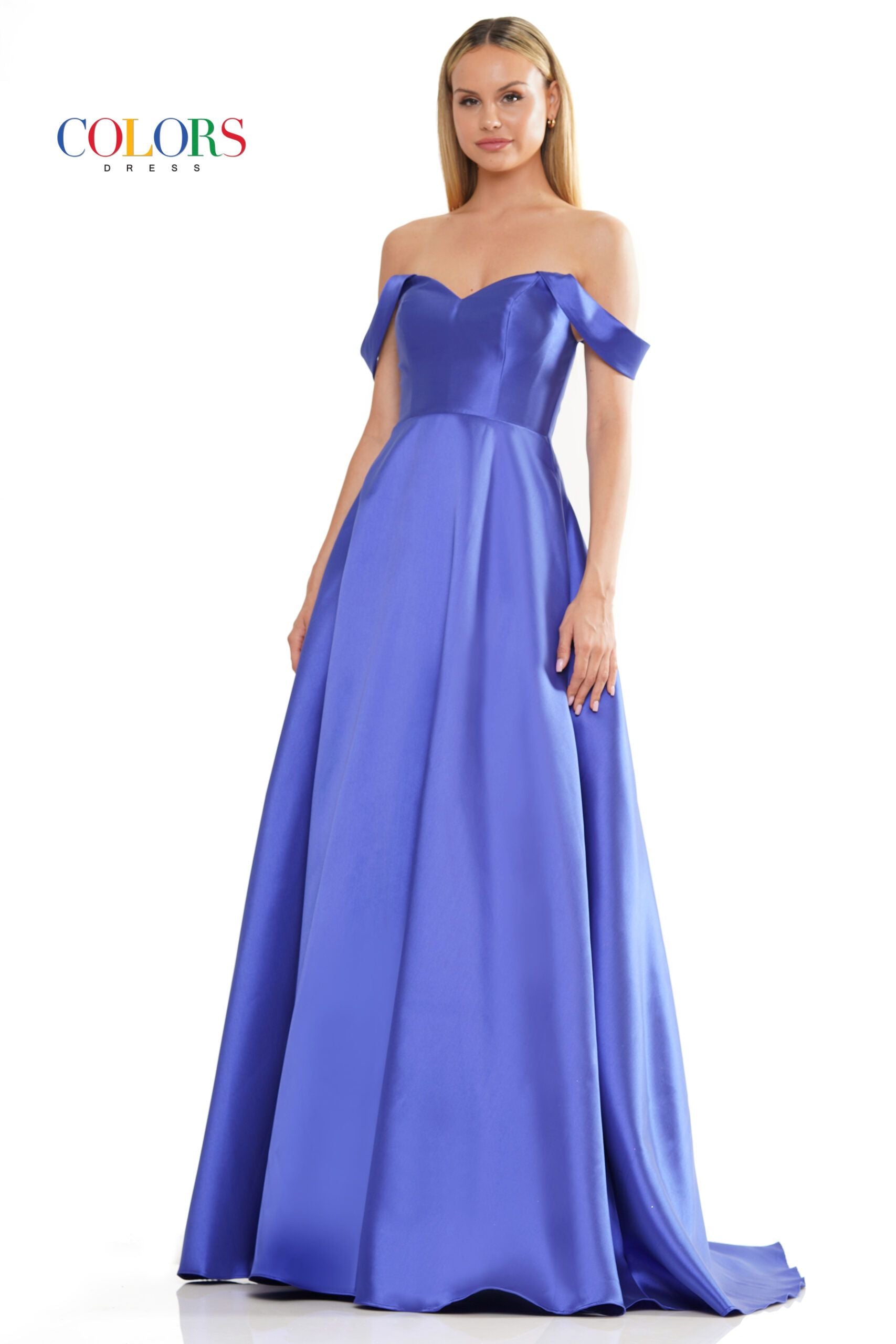 Colors Dress -3182 Off-Shoulder Sweetheart Neck Ballgown