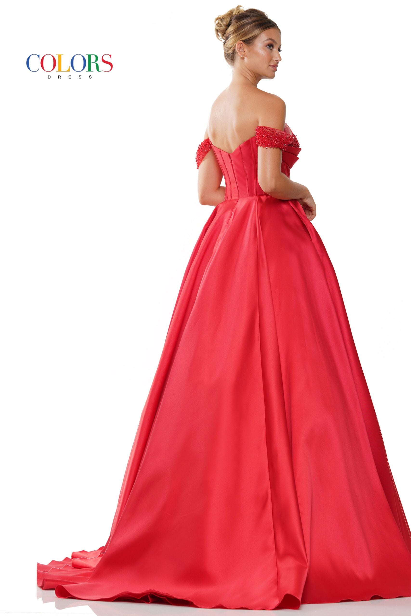 Colors Dress -3191 Off Shoulder Mikado A-Line Prom Dress