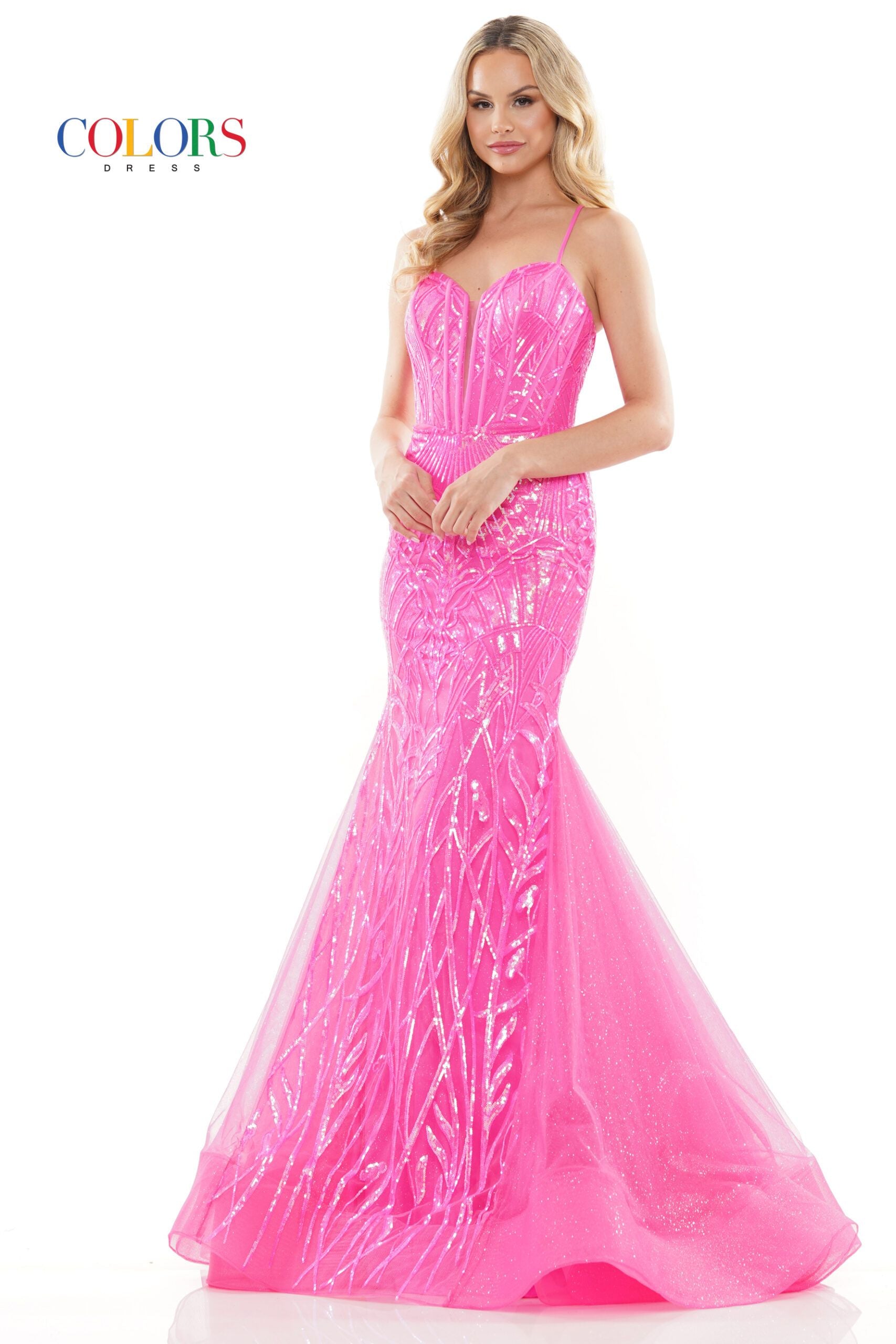 Colors Dress -3203 Beaded Sweetheart Neck Mermaid Gown