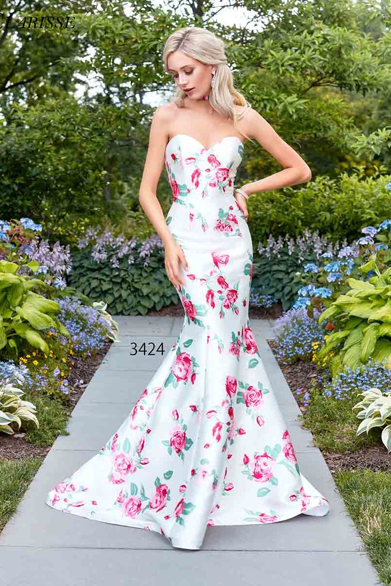Clarisse -3424 Floral Mermaid Evening Dress