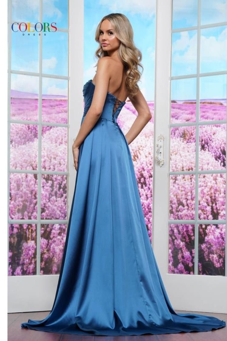 Colors Dress -3433 Strapless Satin A-Line Dress