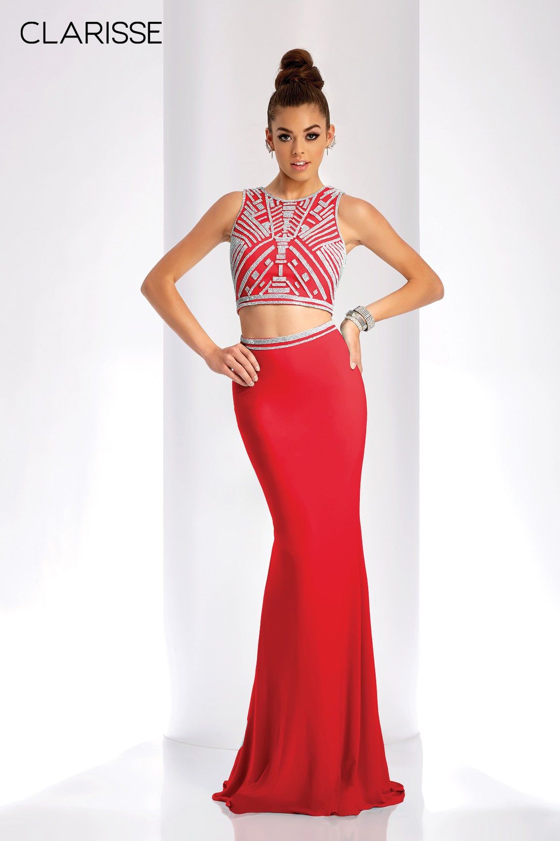 Clarisse -3438 Sparkling Two Piece Prom Dress