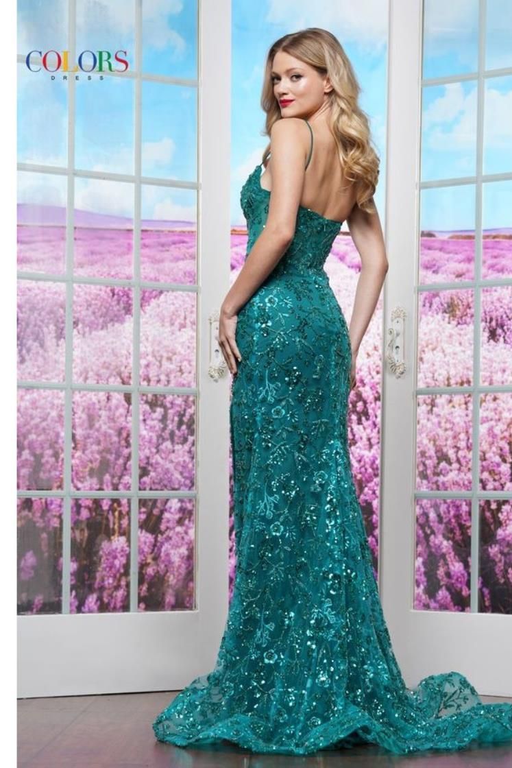 Colors Dress -3449 Embellished Beaded Applique Mermaid Dress