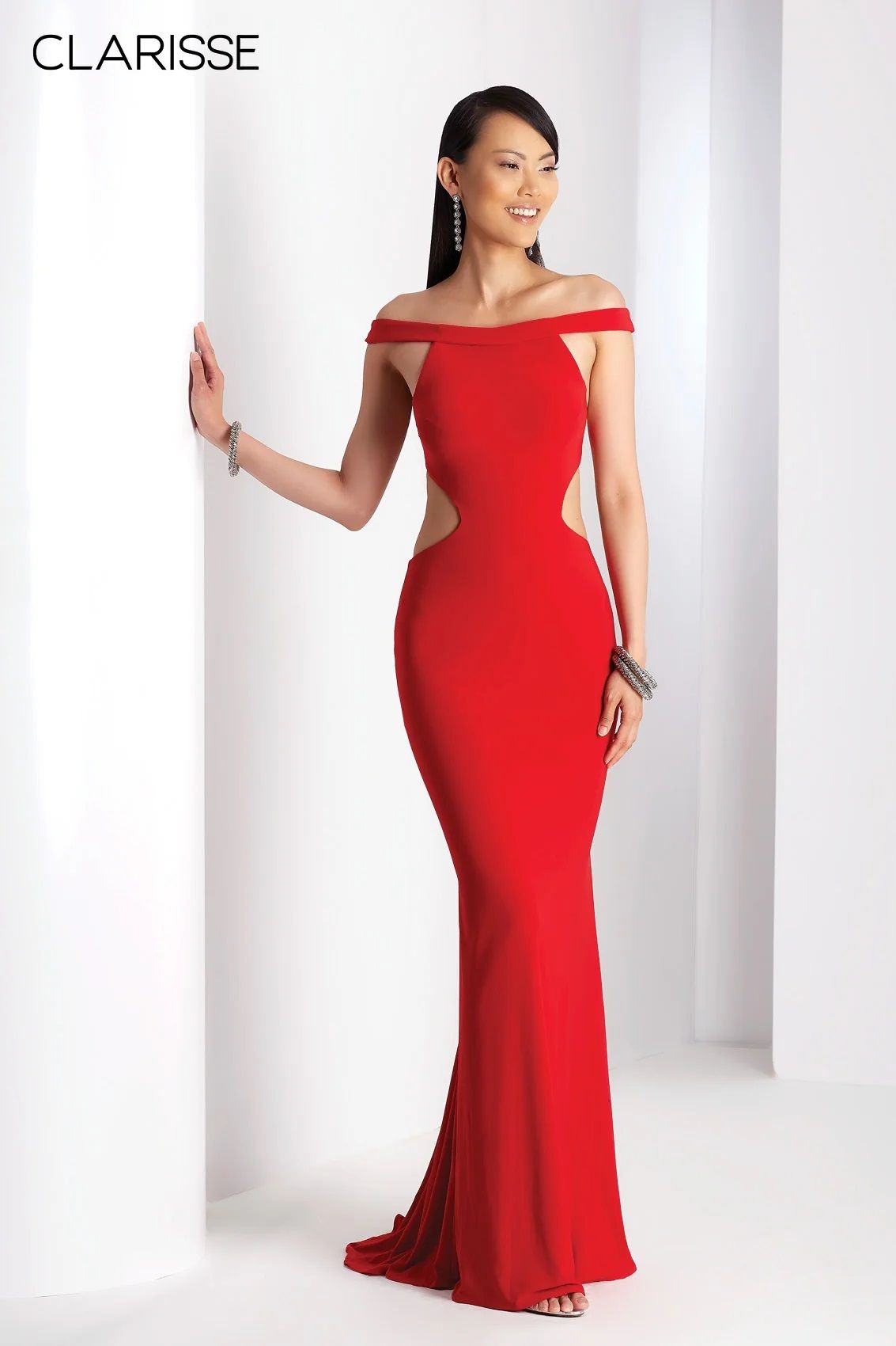 Clarisse -3457 Off-Shoulder Sheath Dress