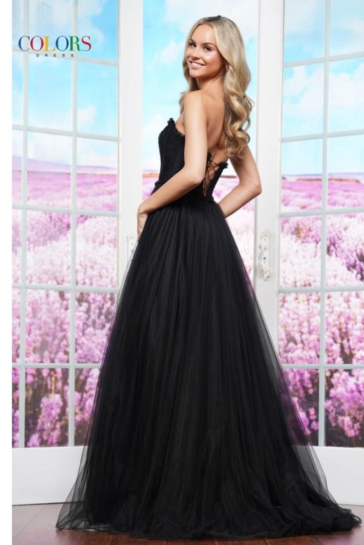 Colors Dress -3486 Ruched Bodice Tulle Ball Gown