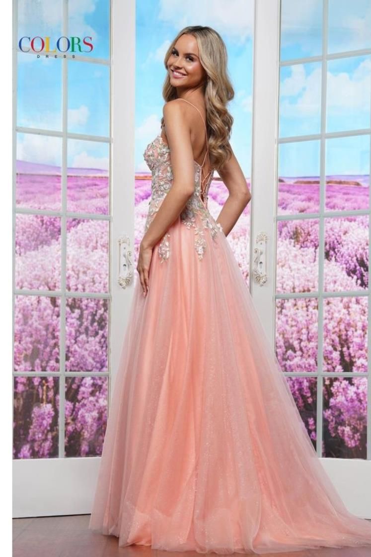 Colors Dress -3496 Sweetheart Embroidered Tulle A-Line Dress