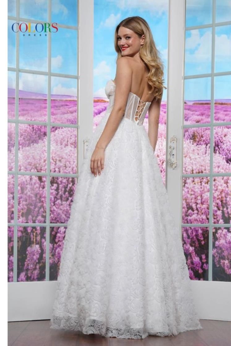 Colors Dress -3507 Strapless Embellished Tulle Ball Gown