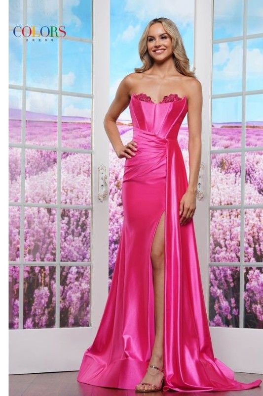 Colors Dress -3525 Sweetheart Corset Bodice Sheath Dress