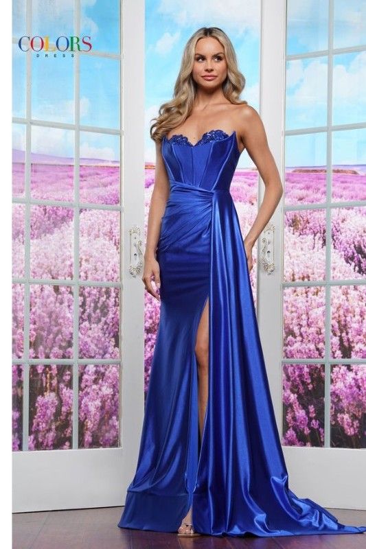 Colors Dress -3525 Sweetheart Corset Bodice Sheath Dress