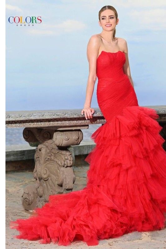 Colors Dress -3631 Strapless Ruched Mermaid Dress