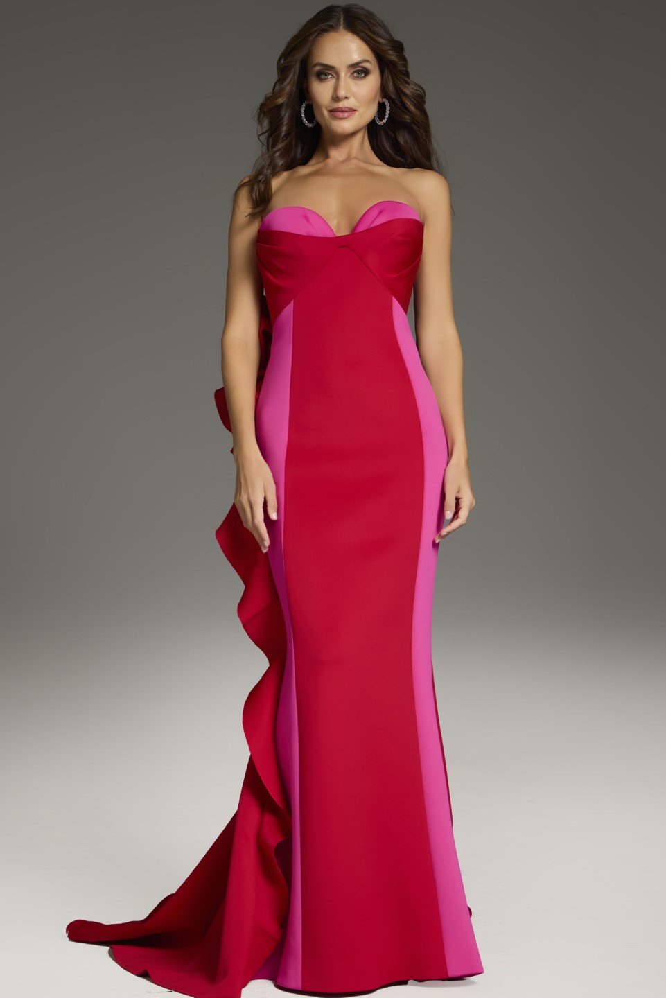 Jovani -36372 Strapless Sweetheart Ruffle Sheath Dress