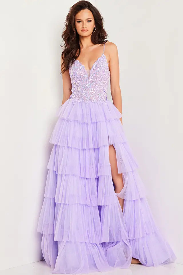 Jovani -37190 Embroidered Bodice A-Line Prom Dress