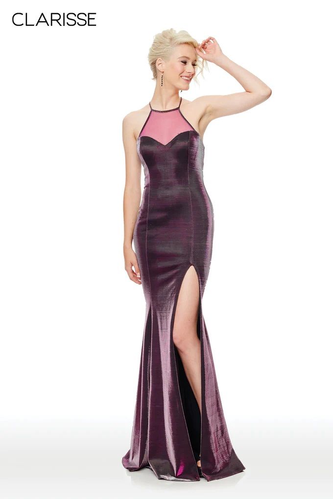 Clarisse -3729 High Halter Sheath Evening Dress