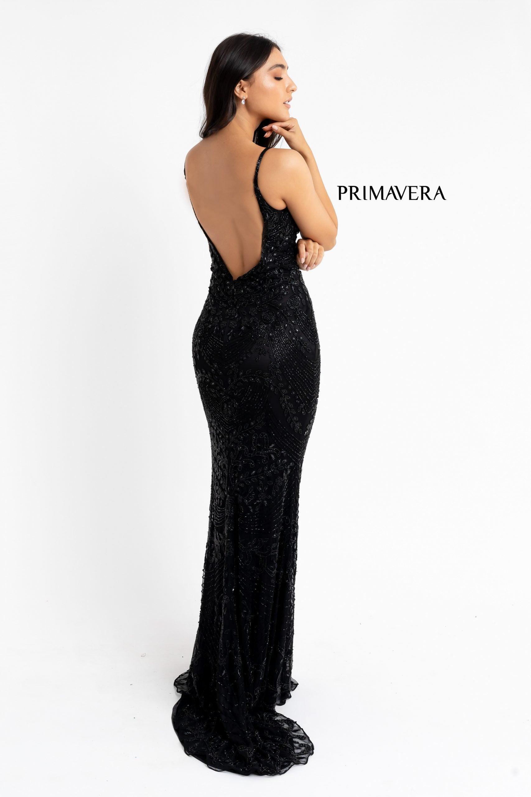 Sleeveless V-Neck Long Gown By Primavera Couture -3733