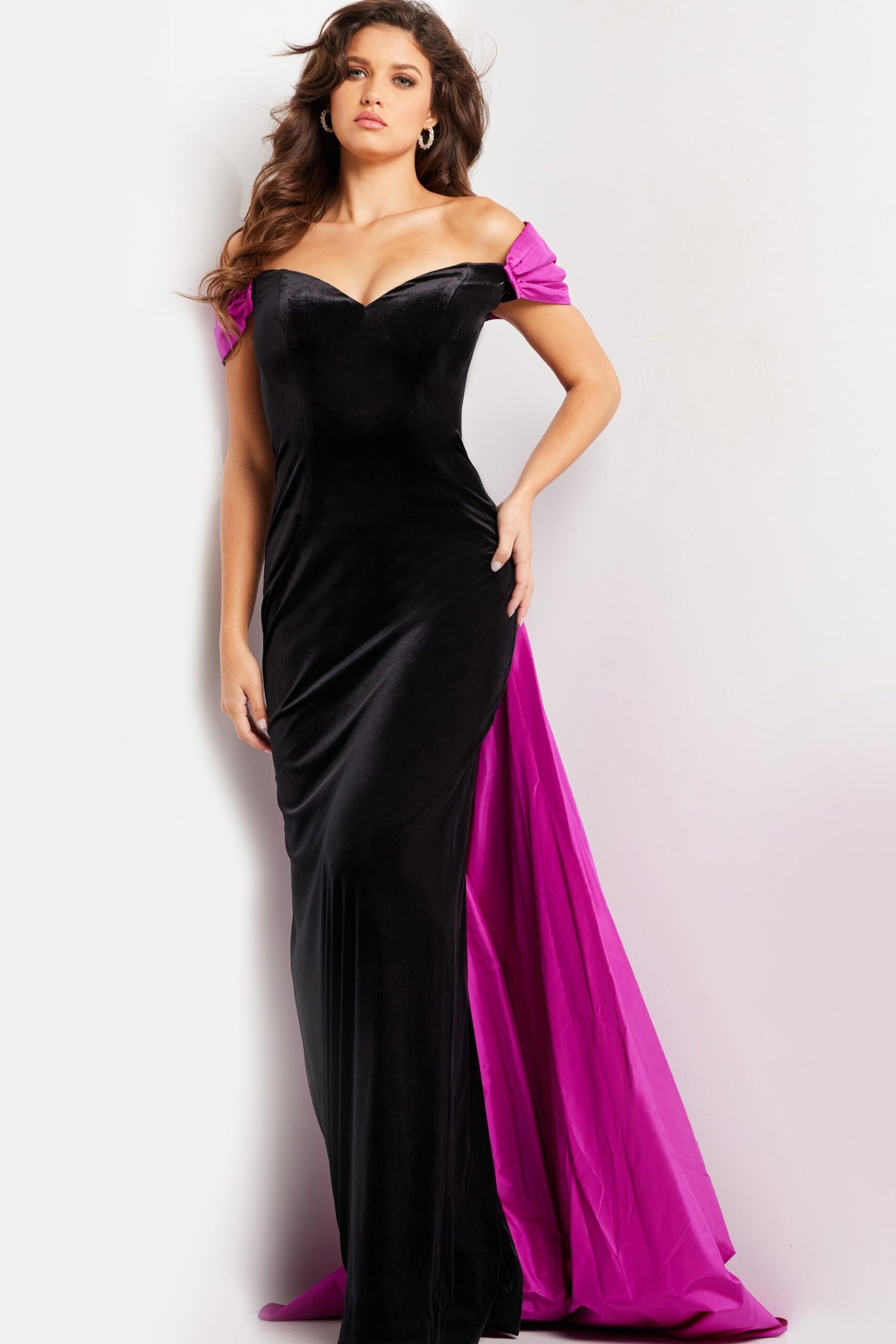 Jovani -37375 Off Shoulder Taffeta Evening Dress