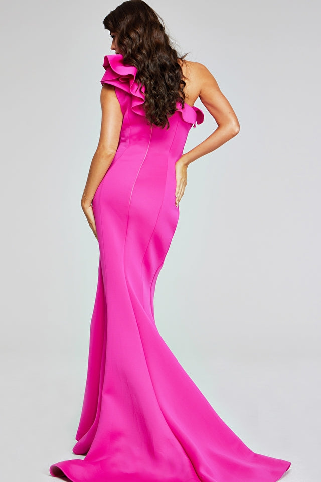 Jovani -37400 One Shoulder Ruffle Sheath Dress