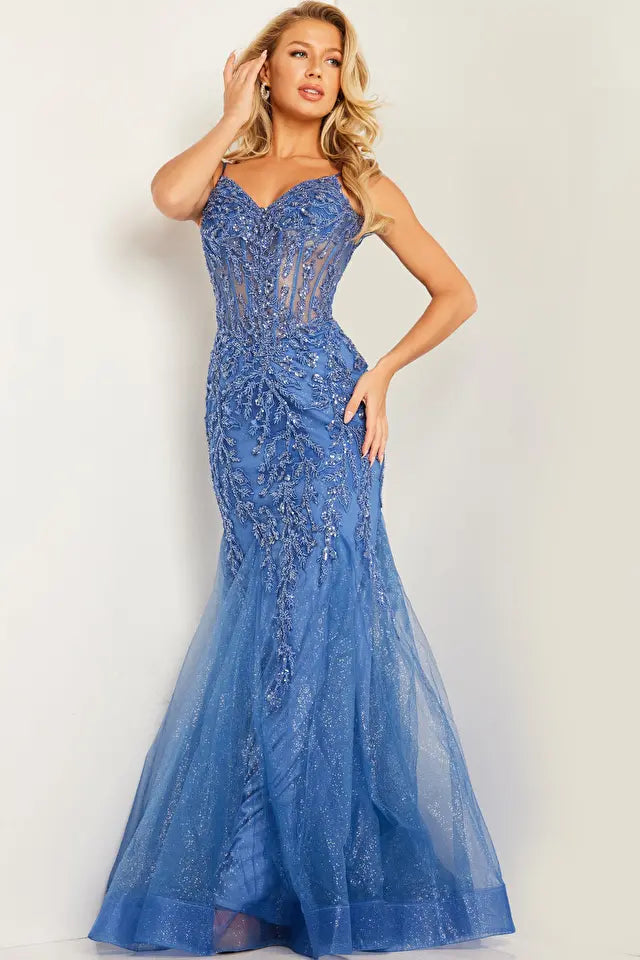 Jovani -37416 Mermaid Embellished Prom Dress