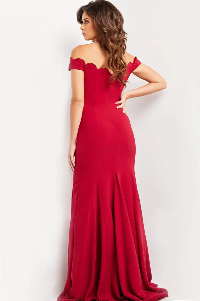 Jovani -37147 Off Shoulder Fitted Sheath Dress