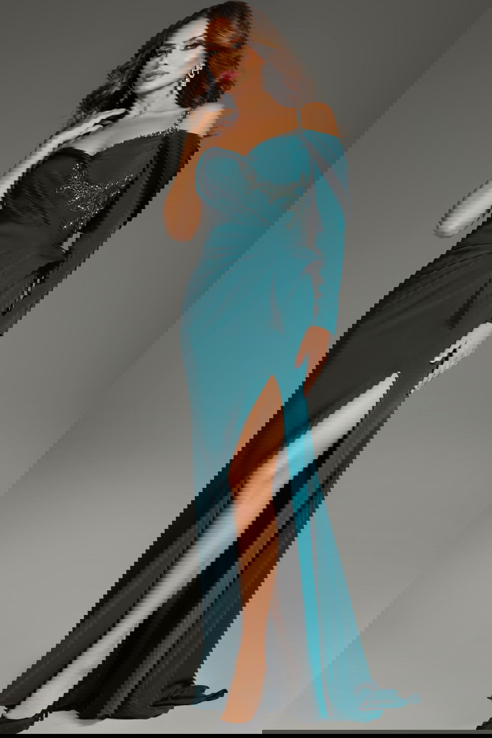 Jovani -37566 Sweetheart One-Shoulder Prom Gown