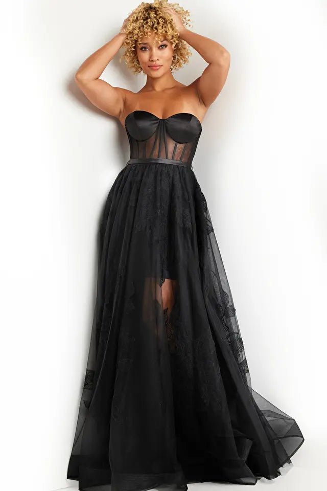 Jovani -37646 Corset Bodice A-Line Prom Dress